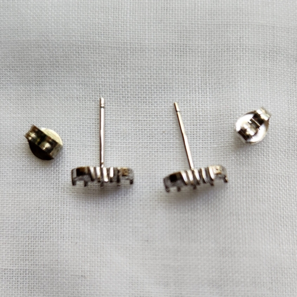 Sterling and Cz Stud Earrings - Picture 2 of 10